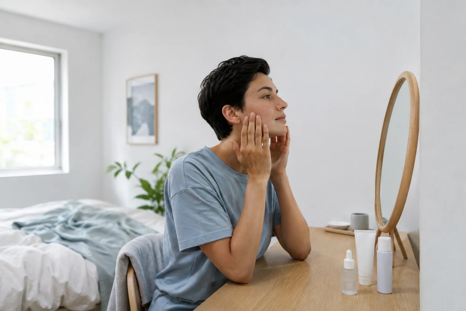 A clear personal care routine at home