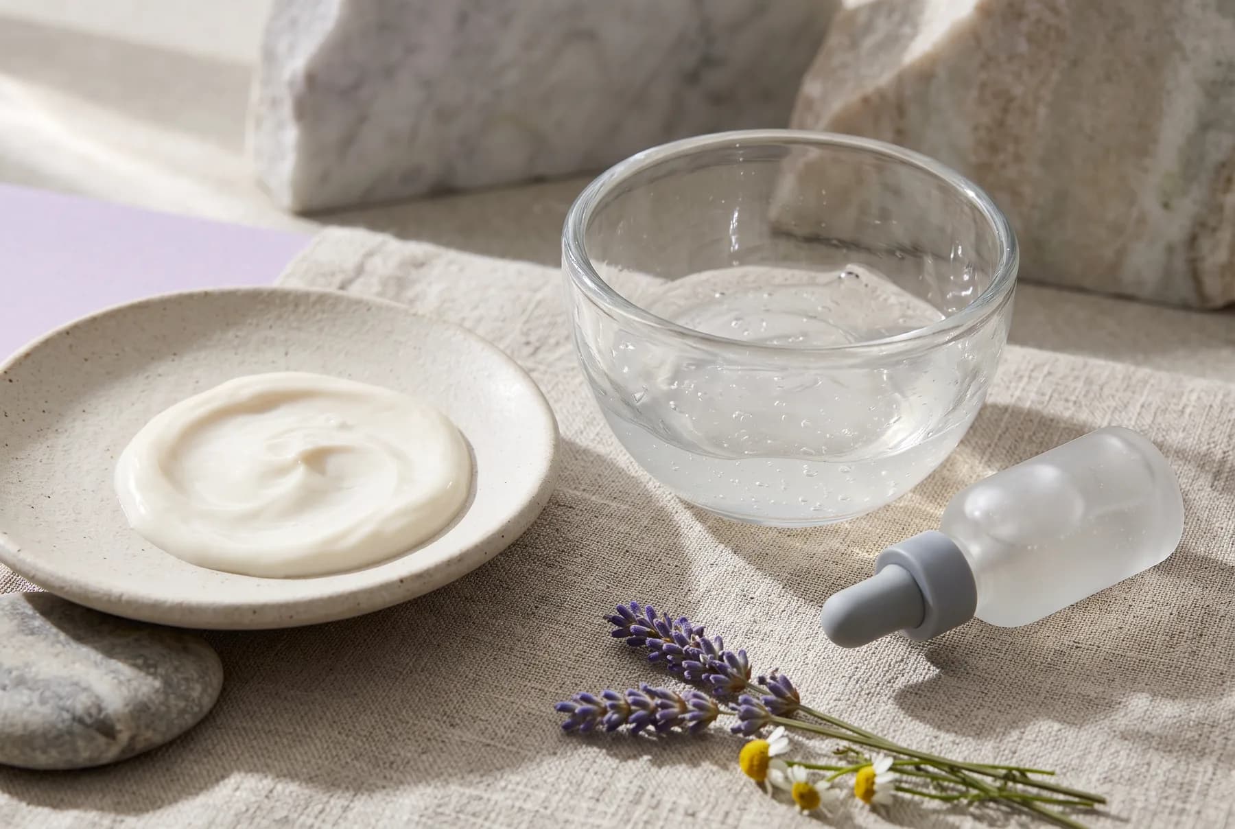 Gentle editorial image representing a barrier-focused skincare routine