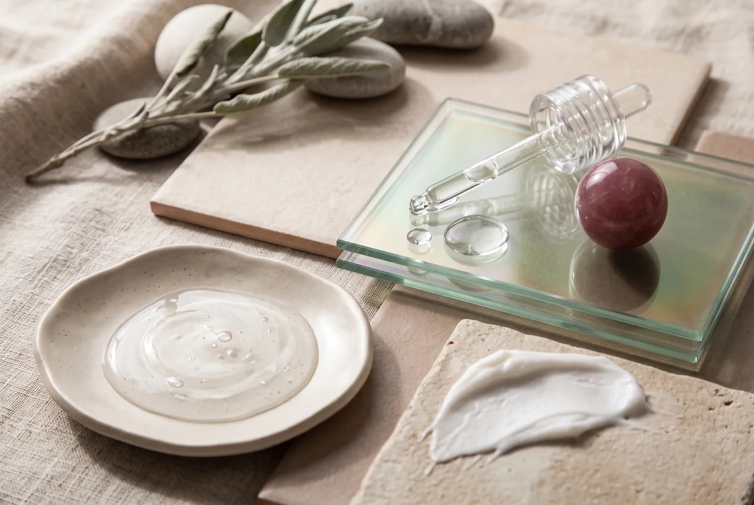 Condom and lube compatibility still life on slate