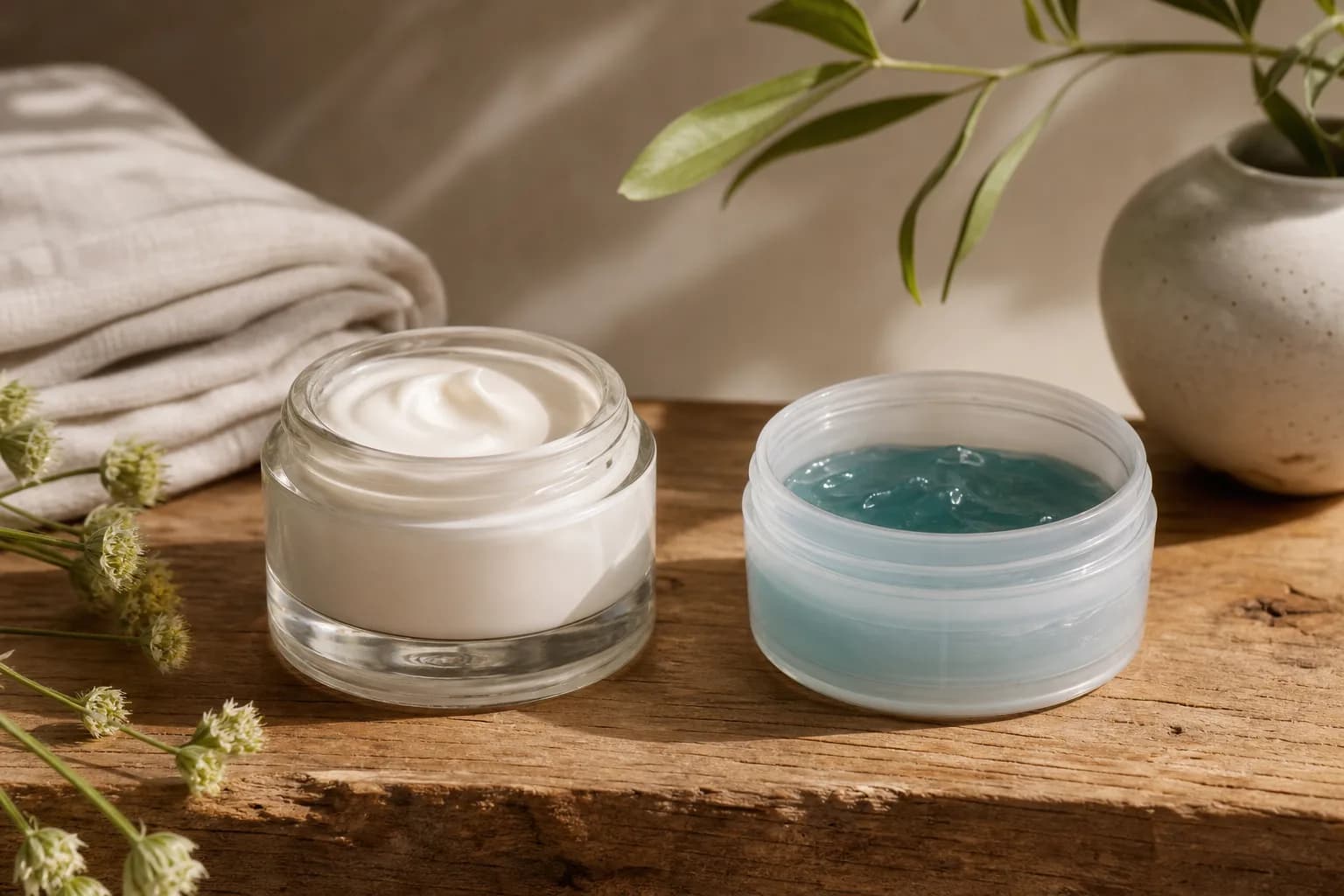 Two unbranded jars side-by-side representing budget and splurge options