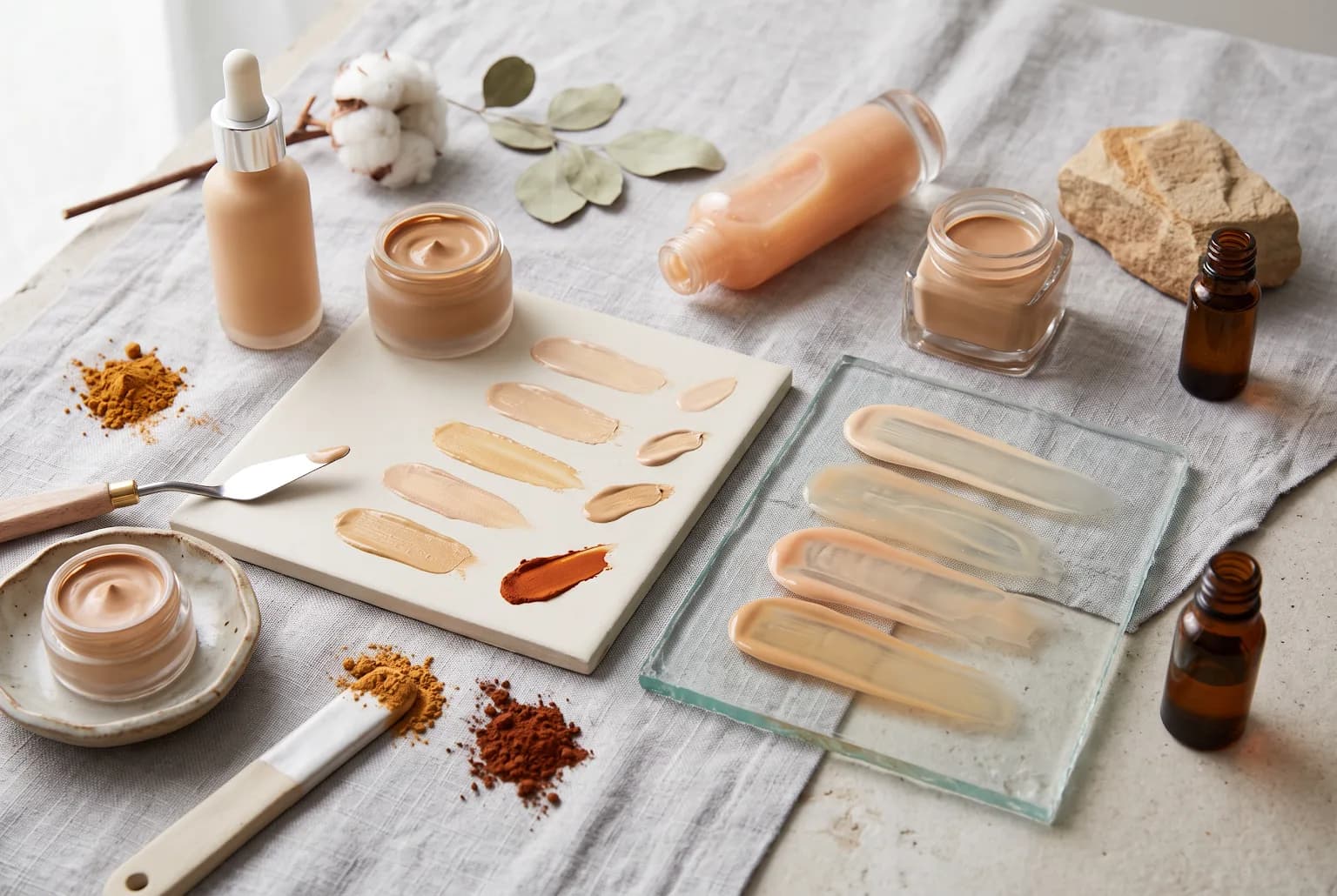 Open jar of cream-gel texture with ceramic spoon