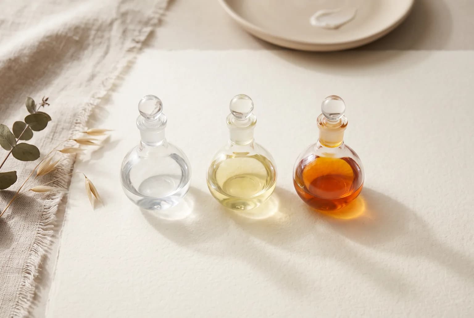 Three sample vessels showing clear, pale yellow, and deep orange serum shades