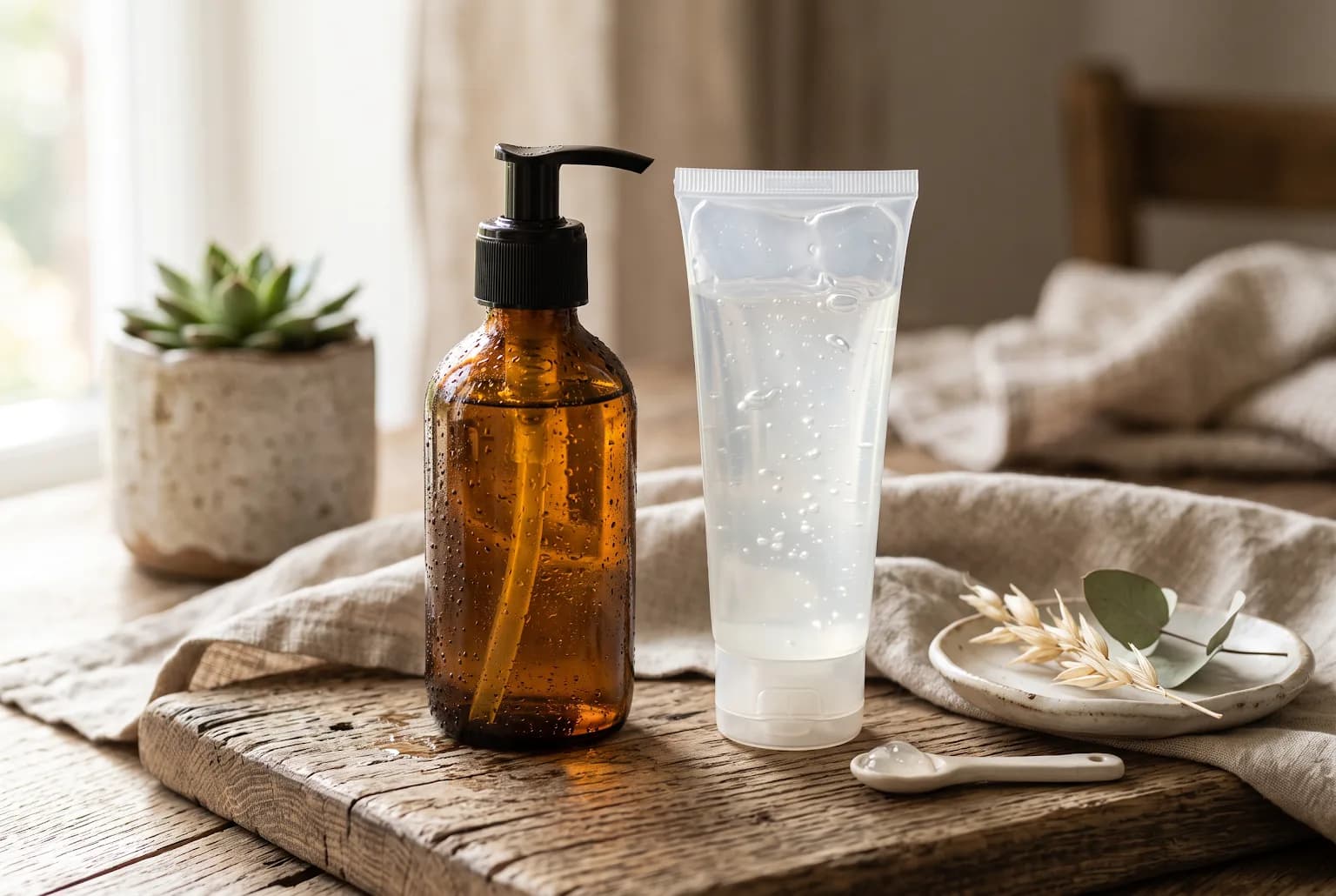 Oil cleanser and water cleanser side by side on board