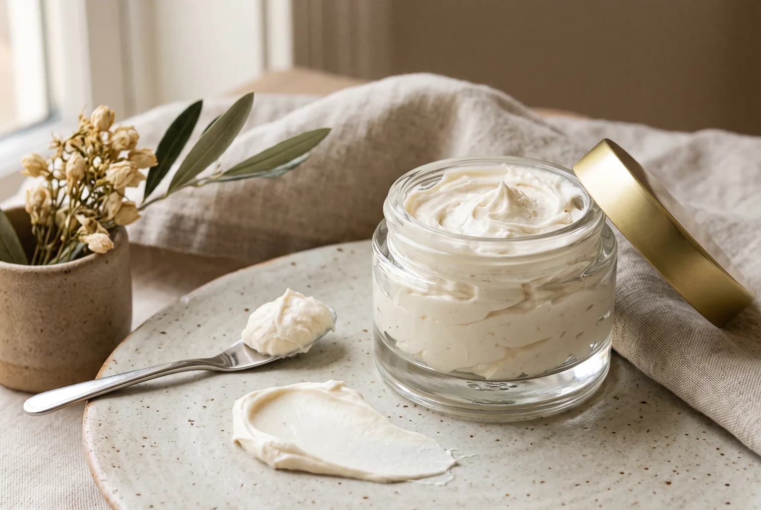 Whipped cream moisturizer texture representing richer options for dry skin