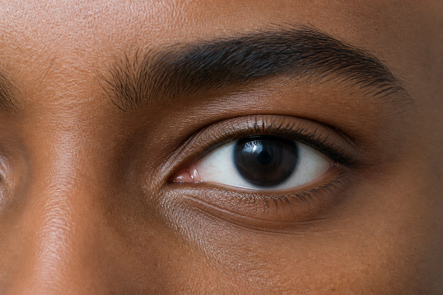 Close-up eye and surrounding skin used for a Solvi skin signal measurement